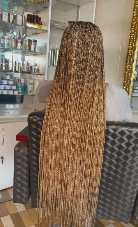 Knotless Box Braids Medium Honey Blonde, Golden Blonde Box Braids, 6 27 613 Braids, Color 27 Box Braids, Honey Blonde Braids On Dark Skin, Brown Blonde Box Braids, Honey Brown Knotless Box Braids, Gold Knotless Braids, 613/27/30 Box Braids