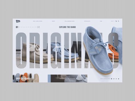 Clarks Originals Explore Page by Shoe Graphic, Best Interior Design Apps, Interior Design Apps, Shoe Poster, Ui Design Inspiration, Web Inspiration, Design Grafico, Design Innovation, Design Typography