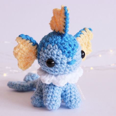 Crochet Vaporeon Glaceon Crochet Pattern, Vaporeon Crochet Pattern Free, Oshawott Crochet Pattern, Easy Crochet Pokemon, Crochet Vaporeon, Crochet Cute Patterns, Free Pokemon Crochet Patterns, Crochet Pokemon Pattern, Pokemon Crochet Patterns Free