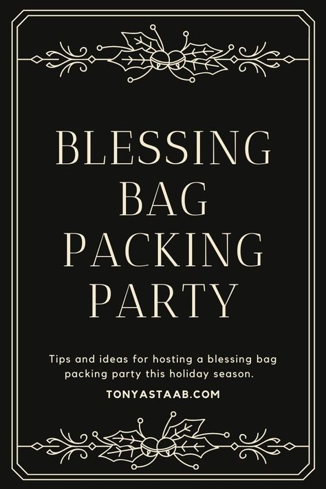 Host a blessing bag packing party with friends this holiday season to help those less fortunate. It's a great activity for kids too. Blessing Bags For Women, Blessing Party For Adults, Swag Bag Ideas For Women, Blessing Party Ideas, Blessing Bags For Homeless, Gratitude Gathering, Blessings Party, Blessings Bags, Blessing Party