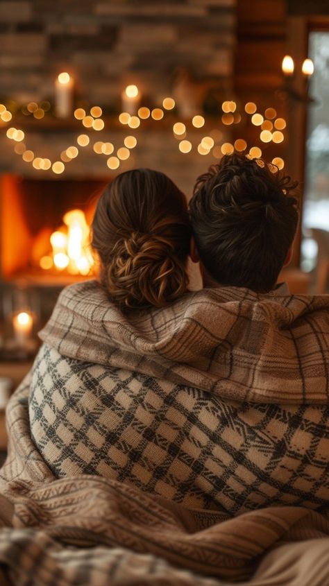 Cozy Winter Embrace: A couple shares a tender moment wrapped in a blanket by the warm fireplace light. #couple #fireplace #cozy #embrace #warmth #blanket #love #winter #aiart #aiphoto #stockcake https://ayr.app/l/tid4 Couple Fireplace, Fireplace Photoshoot, Fireplace Light, Winter Couple Pictures, Fireplace Cozy, Cozy Winter Cabin, Christmas Couple Photos, Wrapped In A Blanket, Winter Fireplace