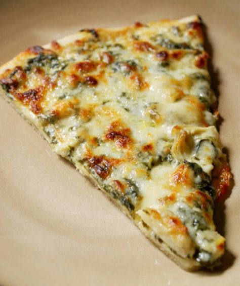 Artichoke Pizza, Alfredo Pizza, Spinach Alfredo, Think Food, Spinach Artichoke, Deep Dish, Pizza Recipes, Flan, Food Network