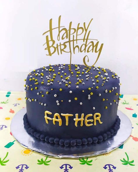 50 Father Cake Design (Cake Idea) - January 2020 Happy Birthday Father Cake, Cake For Father Birthday My Dad, Birthday Cake For Father Ideas, Daddy Birthday Cake Ideas, Birthday Cake For Dad Father, Happy Birthday Papa Cake, Best Birthday Cake Designs, Birthday Cake For Father, Brushstroke Cake