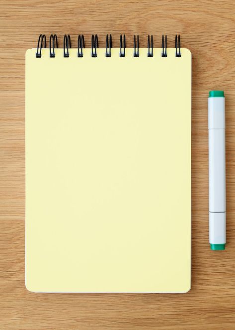 Blank plain yellow notebook page with a pen mockup | free image by rawpixel.com / KUTTHALEEYO Notebook Page Wallpaper, Yellow Notebook, Pink Notepad, Notebook Template, Notebook Mockup, Plain Yellow, Plain Notebook, Notebook Templates, Pink Notebook