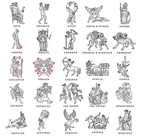 Tatoos Men Greek Mythology, Greek Mythology Tattoos Minimalist Men, Minimalist Greek Tattoos, Mythology Patchwork Tattoo, Atlas Tattoo Minimalist, Greek Myth Tattoo Simple, Small Mythology Tattoo, Greek Mythology Patchwork Tattoos, Icarus Tattoo Simple