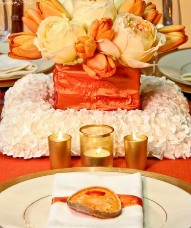 Centerpiece & Place Setting http://girlyinspiration.com/ Orange Wedding Reception, Tangerine Wedding, Orange Weddings, Best Wedding Colors, Gold Wedding Theme, Gold Color Palettes, Table Manners, Wedding Reception Centerpieces, Weddings By Color