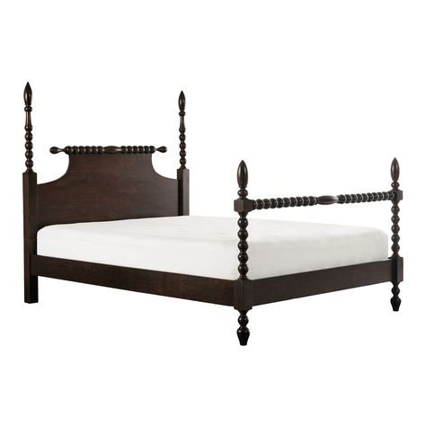 Morocco Brown Turned Post Bed - World Market Turned Post Bed, Post Bed, Low Profile Bed, Underbed Storage, Four Poster Bed, Four Poster, Headboard Styles, Poster Bed, Madison Park