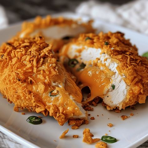 Doritos Stuffed Chicken Breasts - Recipes, Tasks & Tools Doritos Stuffed Chicken, Dorito Stuffed Chicken, Dorito Chicken Tenders, Doritos Chicken, Dorito Chicken, Stuffed Chicken Breasts, Meal Options, Butterfly Photography, Chicken Rolls