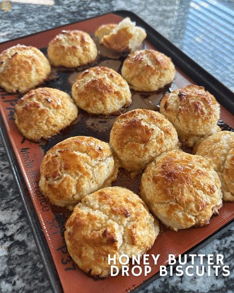 Honey Butter Drop Biscuits (Church's Texas Chicken Inspired) • deepfriedhoney Church's Chicken Biscuits Recipe, Butter Drop Biscuits, Soft Tortilla Recipe, Honey Biscuits, Honey Butter Biscuits, Texas Chicken, Drop Biscuits Recipe, Butter Tea, Chicken And Biscuits