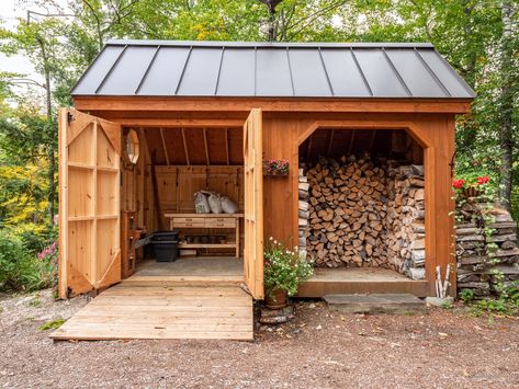 Firewood Storage Outdoor, Wood Shed Plans, Firewood Shed, Wood Storage Sheds, Firewood Storage, Barns Sheds, Backyard Sheds, Outdoor Sheds, Wood Shed