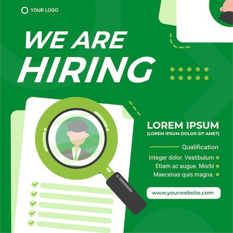 Job seeker hiring poster template design | Premium Vector #Freepik #vector #hiring #hiring-poster #recruitment-poster #vacancy We Are Hiring Design, Hiring Template, Agriculture Design, Hiring Poster, Recruitment Poster, Poster Template Design, 광고 디자인, Editorial Board, Employer Branding