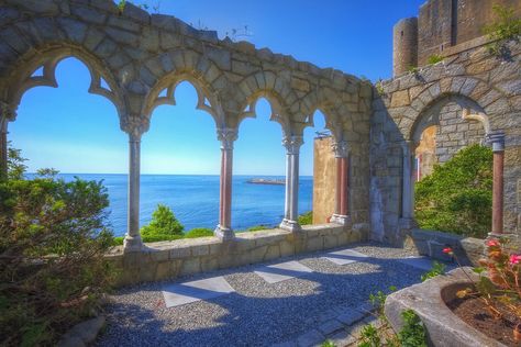 Hammond Castle, Gloucester, MA ~ A wedding by the water in a castle, what more could you want?! Hammond Castle, Massachusetts Travel, New England Road Trip, New England Travel, Gloucester, England Travel, Magical Places, Oh The Places Youll Go, Travel Usa