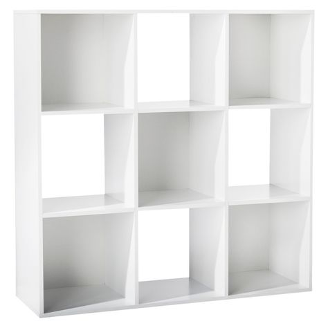 9-Cube Organizer Shelf White 11 - Room Essentials 9 Cube Organizer, Organizer Shelf, Storage Cube, Shelf White, Salon Suites, Dorm Room Inspiration, Cube Shelves, Cube Organizer, Ikea Pax