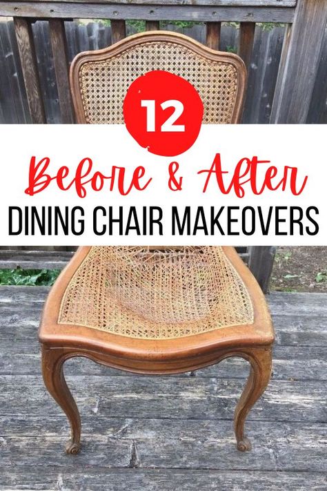 Just in time for your holiday dinner, check out these easy and cheap thrift store dining chair makeover ideas. Creative wood and rattan chair upcycle ideas. #hometalk Rattan Chair Diy, Upcycle Dining Room Chairs, Antique Dining Chairs Makeover, Painted Rattan Chairs, Upcycling Chairs, Dining Chairs Makeover, Chair Makeover Ideas, Rattan Furniture Makeover, Kitchen Chair Makeover