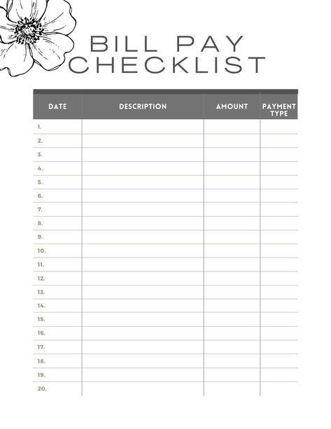 Bill Pay Checklist, Bill Pay, Debt Tracker, Budget Planner Printable, Monthly Expenses, Spending Habits, Savings Tracker, Paying Bills, Savings Plan