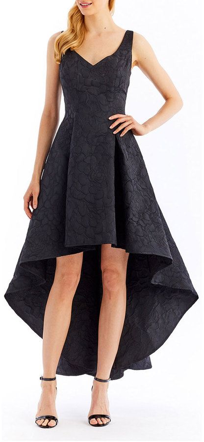 Nicole Miller New York High-Low V-Neck Dress Low V Neck Dress, Black High Low Dress, Nicole Miller, Last Call, Asymmetrical Dress, Clearance Sale, V Neck Dress, Wearing Dress, Fit And Flare