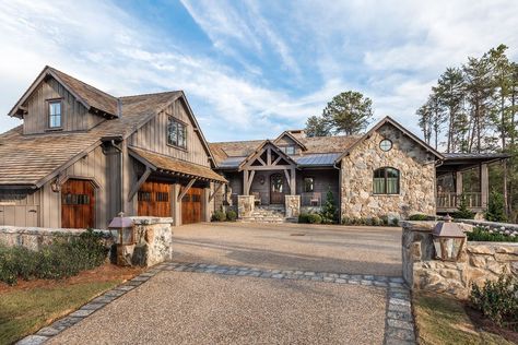 Rustic Home Exterior, Cedar Shingle Roof, Lake Ideas, Timber Frame Home, Timber Frame House, Lake Keowee, Rustic Home Design, Timber Frame Homes, Beach Cottage Style