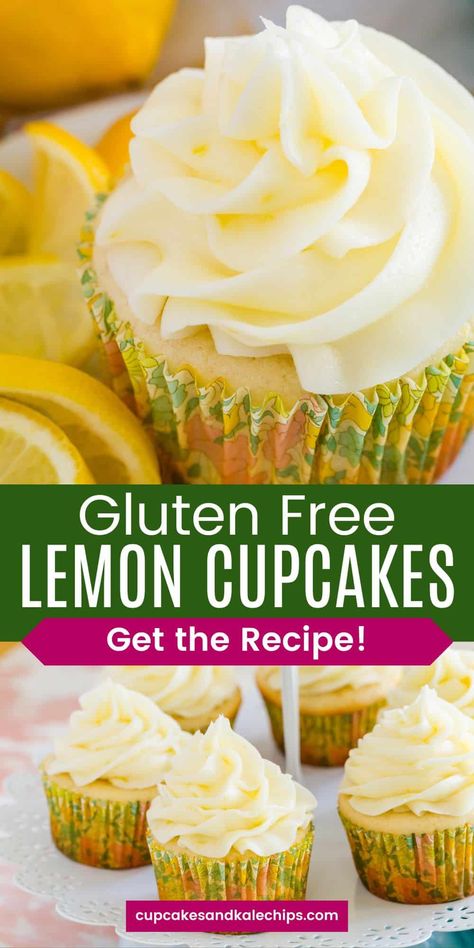 Lemon Cupcakes Recipe, Gluten Free Lemon Cupcakes, Gluten Free Cupcake Recipe, Lemon Cupcake Recipe, Cupcakes Easy, Gluten Free Cake Recipe, Dessert Sans Gluten, Patisserie Sans Gluten, Cupcakes Recipes