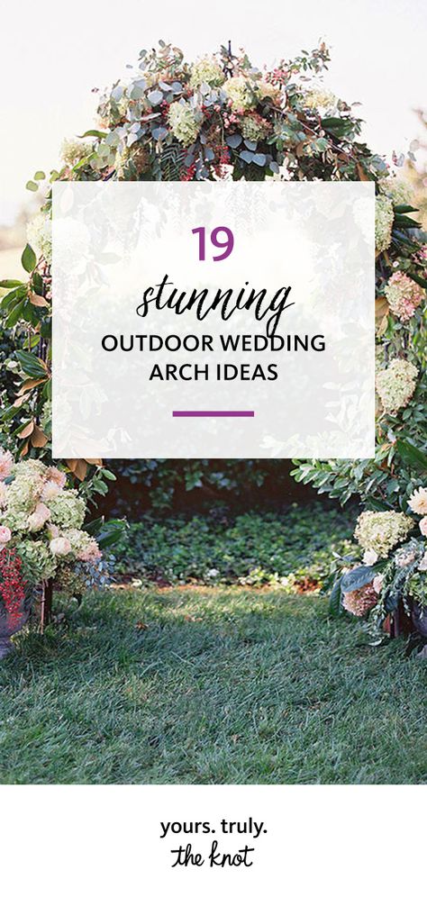 Dress up an outdoor wedding arch to frame your day with stunning, natural decor. Garden Arch Wedding Decor, Wedding Outdoor Arch, Decorated Arches For Weddings, Alternative To Wedding Arch, Outdoor Wedding Arbor Ideas, Unique Wedding Arch Ideas Outdoor, Decorating A Wedding Arch, Wedding Trellis Ideas Arches, Wedding Flower Arch Ideas