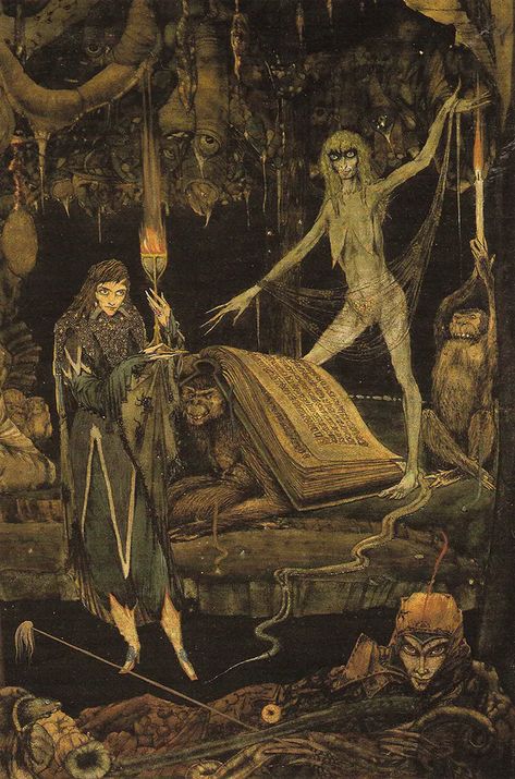 Goethe's Faust, Harry Clarke, Edmund Dulac, Occult Art, Fairytale Art, Mystical Art, Portrait Artist, Dark Fantasy Art, Choir