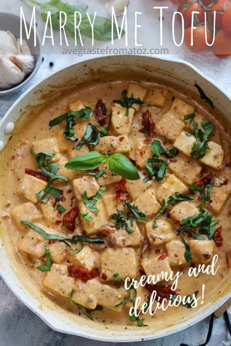 This Super Creamy Marry Me Tofu is a comforting, hearty meal that’s easy to make and packed with flavours. Vegan Marry Me Tofu, Marry Me Tofu Recipe, Tofu Sauce Creamy, Vegan Tofu Dinner Recipes, Marry Me Tofu, Best Tofu Recipes, Best Healthy Dinner Recipes, Vegetarian Recipes Dinner Healthy, Hearty Meal