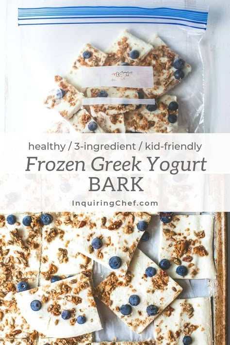 Yogurt Recipes Dessert, Vanilla Greek Yogurt Recipes, Frozen Greek Yogurt Bark, Greek Yogurt Recipes Dessert, Greek Yogurt Bark, Yogurt Bark Recipe, Peanut Butter Oat Bars, Frozen Greek Yogurt, Frozen Yogurt Bark