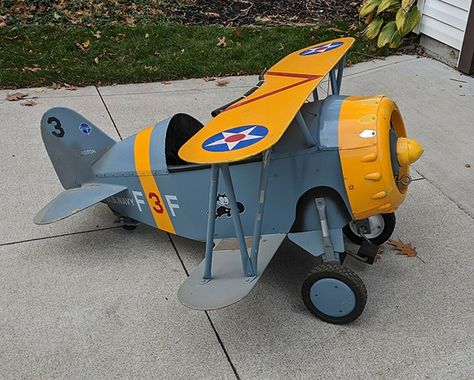 Just In Time For Christmas: Grumman F3F Pedal Plane For Sale Airplane Pedal Car, Christmas Showpiece, Pedal Plane, Planes For Sale, Vintage Pedal Cars, Cars For Kids, Wooden Plane, Airplane Car, Car For Kids