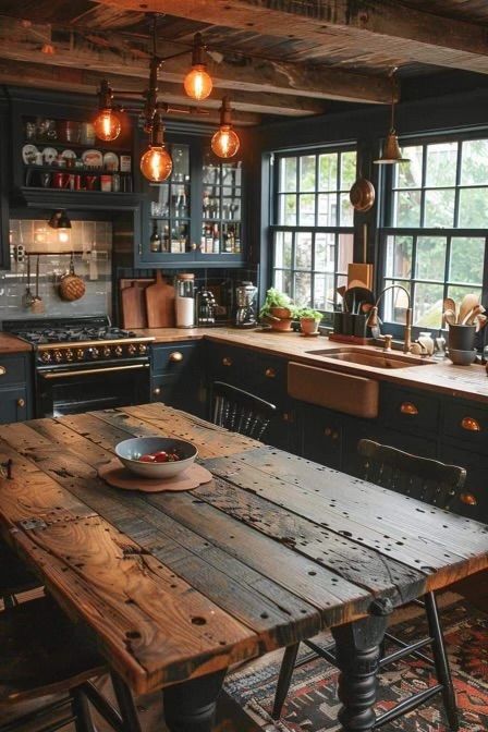 Countryside Kitchen, Cabin Kitchens, Boho Kitchen, Dream House Interior, English Countryside, Cabin Homes, Kitchen Makeover, Küchen Design, Cottage Homes