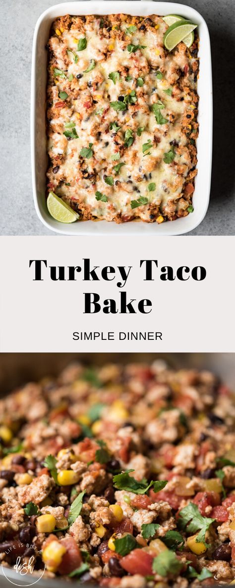 Ground Turkey Taco Bake Recipes, Healthy Taco Recipes Ground Turkey, Ground Turkey Mexican Recipes Healthy, Turkey Taco Bake Casserole, Turkey Taco Casserole Healthy, Turkey Taco Pasta Bake, Taco Turkey Meat, Ground Turkey Baked Tacos, Ground Turkey Recipes For Dinner Healthy Taco Casserole