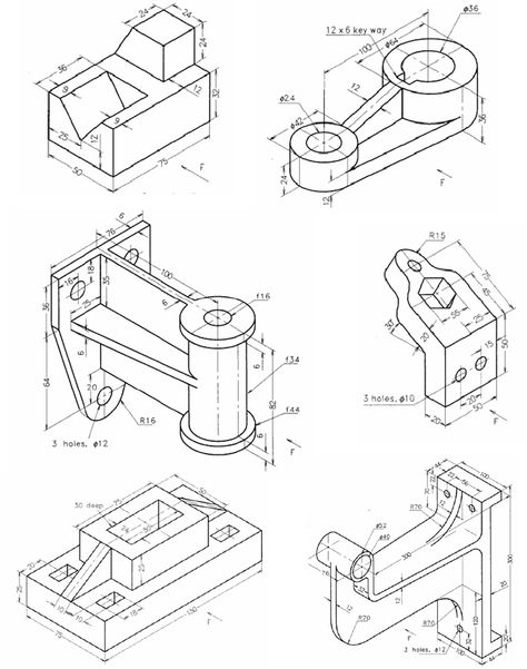 T Engineering Drawing Mechanical, Anatomy Drawing Practice, Isometric Drawing Exercises, Autocad Isometric Drawing, Orthographic Projection, Orthographic Drawing, Machine Drawing, Solidworks Tutorial, Interesting Drawings