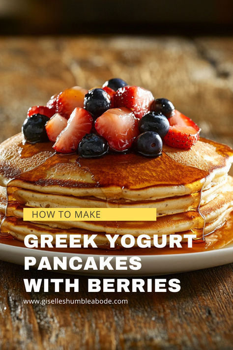 Learn how to make fluffy Greek yogurt pancakes with fresh berries in this easy, protein-packed breakfast recipe. Perfect for a healthy morning, these pancakes are light, nutritious, and full of flavor. Try them for your next brunch or weekday meal!

#GreekYogurtPancakes #HealthyBreakfast #ProteinPancakes #BerryPancakes #BreakfastRecipe #FluffyPancakes #EasyBreakfast Yogurt Pancake Recipe, Greek Yogurt Pancakes Recipe, Make Greek Yogurt, Berry Pancakes, Greek Yogurt Pancakes, Packed Breakfast, Yogurt Pancakes, Healthy Pancake Recipes, Easy Protein