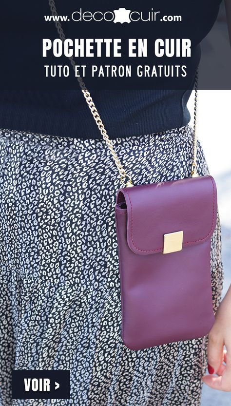 Réaliser cette petite pochette en cuir, idéale pour y glisser un téléphone portable et un porte-cartes ! Cette pochette est cousue avec une machine à coudre familiale et un pied double entraînement. Diy Clothes, Sewing Patterns, Cricut, Dessert, Couture, Sewing, Pattern, Leather, Diy Clothing