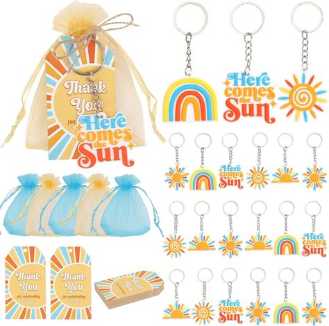 Amazon.com: Serencatcher 90pcs Here Comes The Sun Baby Shower Decorations, Boho Sun Party Favors Include Boho Rainbow Sun Keychains Thank You Gift Tags Organza Bag for Sunshine Baby Shower Birthday Decorations : Home & Kitchen Sun Party Favors, Homemade Tags, Sunshine Baby Shower, Sunshine Baby Showers, Baby Shower Cupcake Toppers, Sunshine Birthday, Boho Sun, Baby Shower Decorations For Boys, Kids Gift Guide