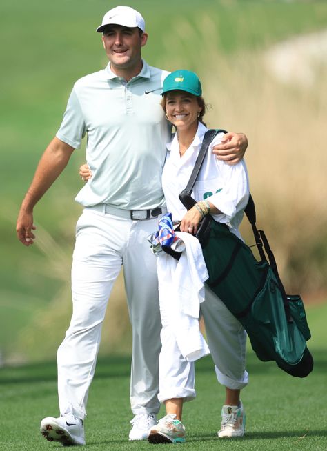 Couples Golfing, Pub Golf, Scottie Scheffler, Just Married Banner, Walk Together, Cowgirl Aesthetic, Pregnant Wife, Golf Attire, High School Sweethearts