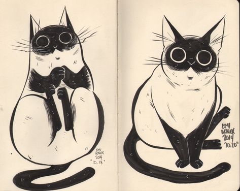 Drawings Of Cats, Pictures Of Cats, Cats Illustration, Cat Illustration, Cat Drawing, 귀여운 동물, Animal Illustration, Crazy Cats, Cat Art