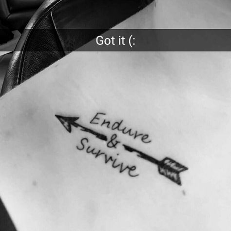 Finally got my The Last of Us tattoo. Endure & Survive (: Endure Survive Tattoo, The Last Of Us Endure And Survive, The Last Of Us Small Tattoo Ideas, Endure And Survive Last Of Us, The Last Of Ys Tattoo, The Last Of Us Tattoo Endure And Survive, Tlou Tattoo Ideas Joel, Endure And Survive Tattoo Last Of Us, The Last Of Us Inspired Tattoo