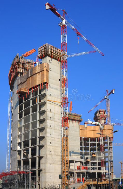 Construction site. Under construction skyscraper in Milan (Italy , #spon, #construction, #site, #Construction, #Italy, #Milan #ad Building Under Construction, Construction Images, Site Under Construction, Italy Milan, Skyscraper Architecture, Commercial Construction, Residential Complex, Scaffolding, Building Construction