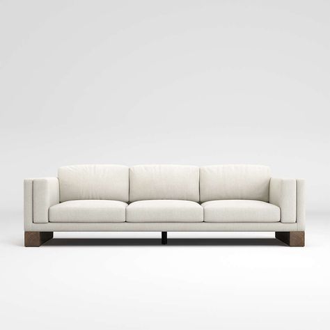 Sofas, Couches and Loveseats | Crate and Barrel Modern Dining Bench, Wooden Sleigh, Contemporary Couches, Sofa Review, Seaside Cottage, Contemporary Sofa, Mountain Cabin, Contemporary Classic, Comfortable Sofa