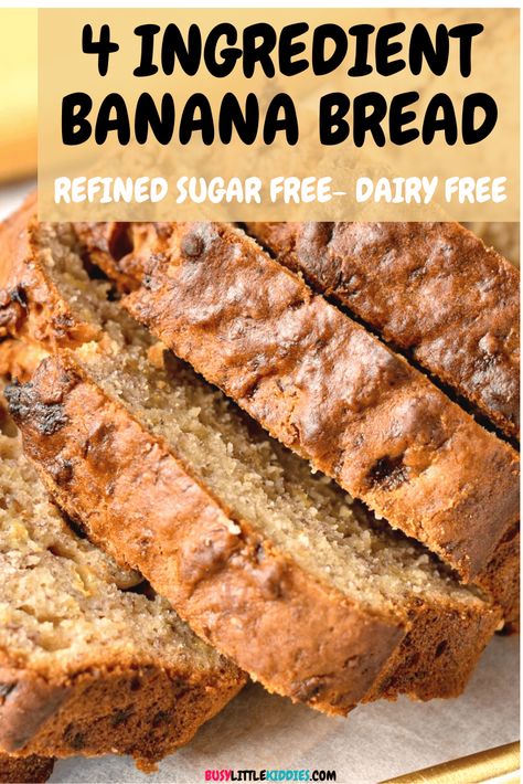 Banana Bread Flourless, 4 Ingredient Banana Bread, Low Sugar Banana Bread, Banana Oat Bread, Healthy Banana Recipes, Banana Recipes Overripe, Sugar Free Banana Bread, Ripe Banana Recipe, Delicious Banana Bread Recipe