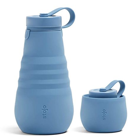 Blue Product Design, Housewares Design, Foldable Water Bottle, Trendy Water Bottles, Collapsible Water Bottle, Water Bladder, Travel Water Bottle, Portable Water Bottle, Silicone Bottle