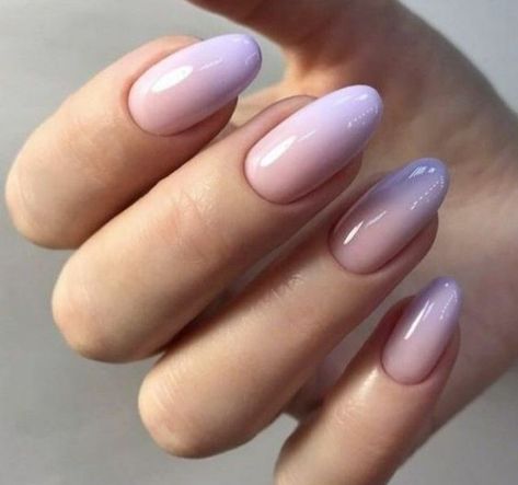 Ombre Shellac Nails, Purple Simple Nails, Lavender Ombre Nails, Lilac Nail Designs, Lilac Nails Design, Ombre Gel Nails, Purple Ombre Nails, Unghie Sfumate, Hard Gel Nails