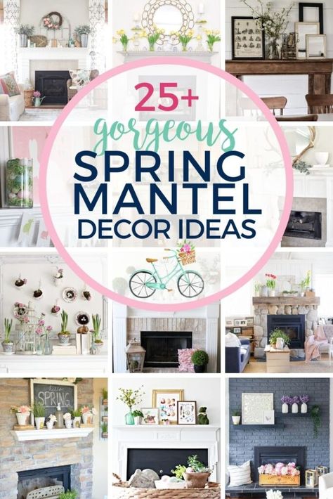 As winter melts away into a sunny and colorful spring, it’s time to display your spring mantle decor. Here are 25 amazing spring ideas for decorating a mantel! Decorating A Mantel, Spring Mantel Decor, Spring Mantel Decorating Ideas, Spring Mantle Decor, Fireplace Mantel Designs, Summer Mantel, Spring Mantle, Mantel Decor Ideas, Spring Mantel