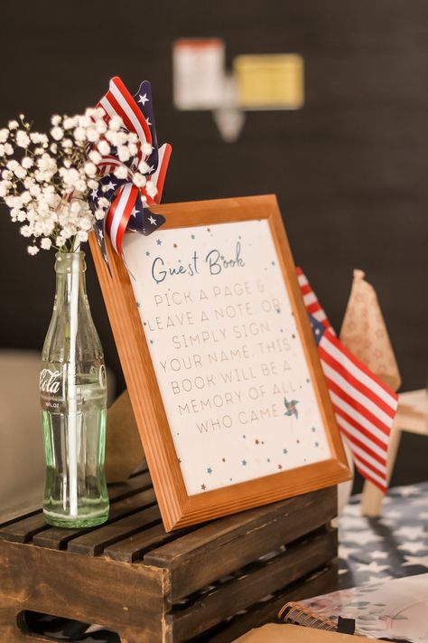 Vintage Americana Birthday Party, Americana Baby Shower Ideas, Americana Party, Baby Party Themes, American Baby, September Birthday, Theme Birthday Party, Vintage Americana, Baby Party