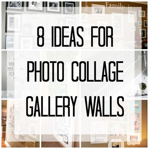 Creating a photo gallery wall can be a perfect way to fill a large wall and display many photos at once.  Finding an arrangement that you love is the first step in having a gallery wall that you ar… Creative Photo Collage Ideas, Family Photo Gallery Wall Ideas, Diy Photo Collage Wall, Photo Gallery Ideas, Canvas Wall Collage, Photo Gallery Wall Layout, Family Photos Wall Decor, Family Picture Collages, Photo Gallery Wall