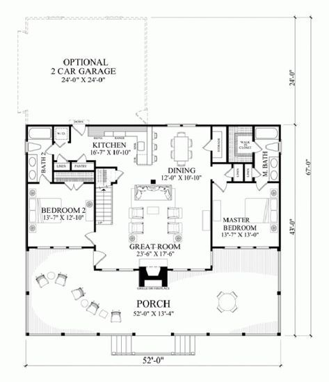 sleeping_bear_cottage_1st Bungalow Cabin, Southern Traditional, Cabin Cottage, Country Style House, Barndominium Floor Plans, Country Style House Plans, Beach Cottage Style, Cabin Style, Cabin Plans