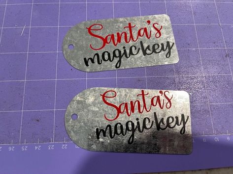 Santa Key, Small Door, Tree Tags, Magic Key, Red Words, Door Tags, Metal Tag, Quick Diy, Cute Diy