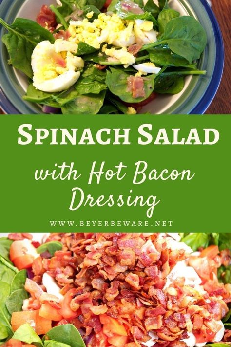 Bacon Spinach Salad Dressing, Spinach Salad Dressing Easy, Spinach Salad With Bacon And Eggs, Warm Spinach Salad With Bacon, Wilted Spinach Salad With Bacon Dressing, Spinach Salad With Hot Bacon Dressing, Warm Bacon Dressing For Spinach Salad, Spinach Salad Dressing Vinaigrette, Hot Bacon Dressing For Spinach Salad