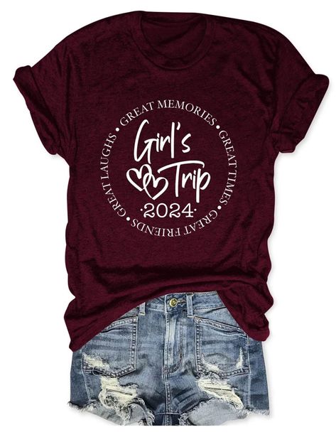 Girls Trip Birthday Shirts, Funny Vacation Shirts, Girls Roadtrip, Girls Weekend Shirts, Travel Tshirt, Burgundy Shirt, Trip Shirts, Funny Travel, Girls Trip Shirts