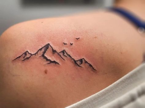 Minimalist Couples Tattoo Ideas, Peak Tattoo, Longs Peak Tattoo, Delicate Nature Tattoo, Small Colorado Tattoo, Mountain Peak Tattoo, Cross Mountain Tattoo, Pikes Peak Colorado Tattoo, Pikes Peak Tattoo Colorado