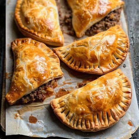 Beef Pasties Beef Pasties Recipes, Beef Pasty, Beef Pasties, Italian Sausage Casserole, Candied Walnut Recipe, Chicken Fajitas Crockpot, Pasties Recipes, Beef Pies, Cornish Pasties